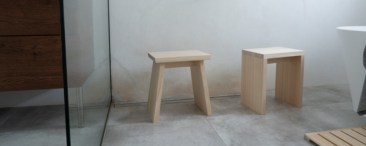 Hinoki Bath Stools