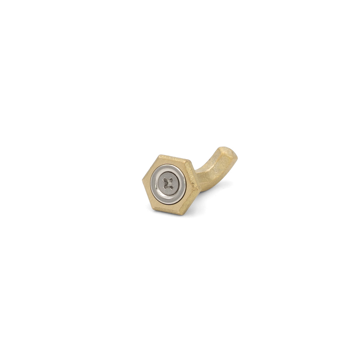 BRASS MAGNET HOOK - L SHAPED, 2 PC SET