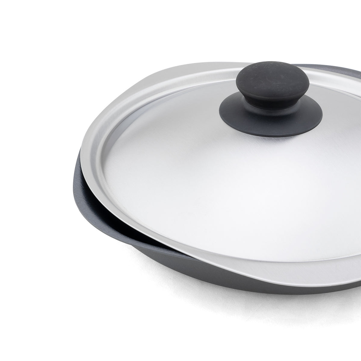 Iron Pan W/ Stainless Steel Lid