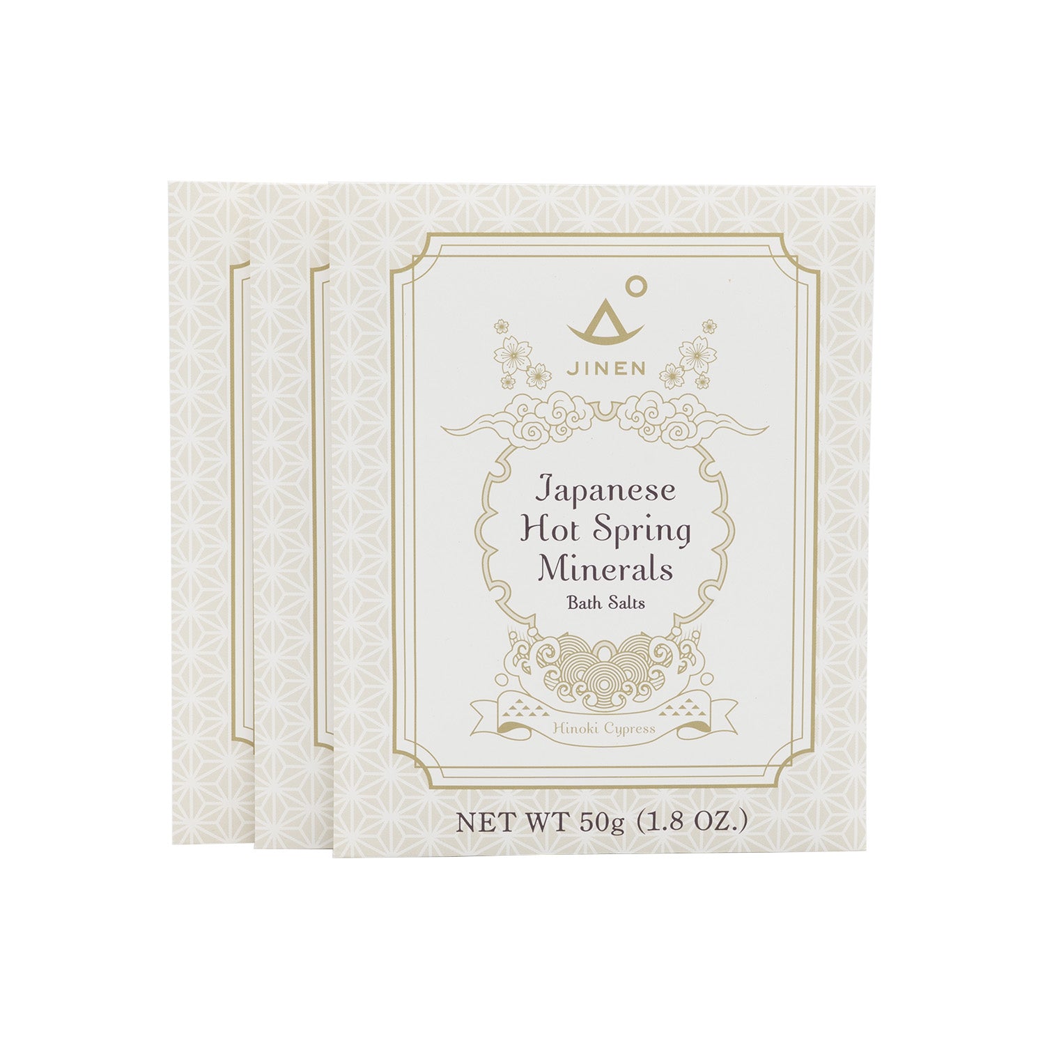 Japanese Hot Spring Minerals Bath Salts, Hinoki - 50g, 3 Pack